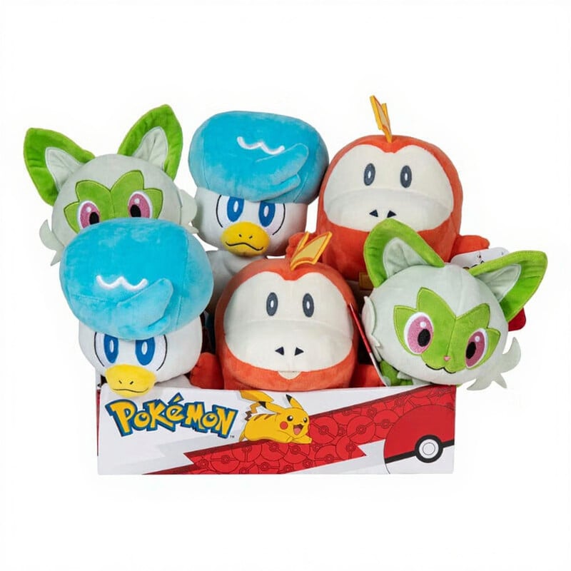 Pokémon Pluche Knuffels Assortiment van Generatie IX, 6 stuks, 20 cm