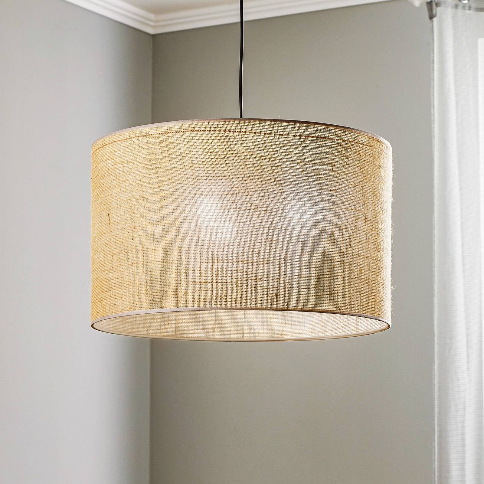 TK Lighting Hanglamp Jute Rattan Bruin Beige Dimbaar