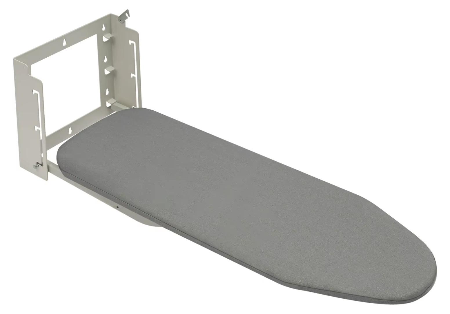 Wandbügelbrett - Klappbares Bügelbrett - Höhenverstellung 10 cm - Maximale Belastung 15 kg - Stahlkonstruktion - Bügelfläche 91 x 30 cm - Hellgrau