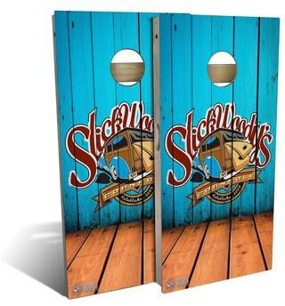Skip's Garage Angled Wood Outdoor Cornhole Board Set