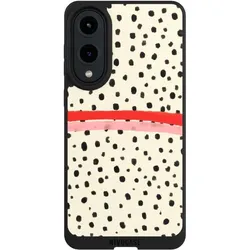 Nivocase Handyhülle für Samsung Galaxy S25 Edge Hülle NIVOpure Case Schwarz Kunst Punkte Streifen (Samsung Galaxy S25 Edge), Smartphone Hülle, Schwarz