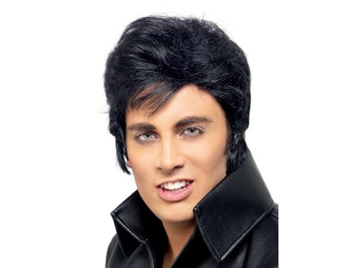 Fancy Dress Elvis Wig Black OS Adult