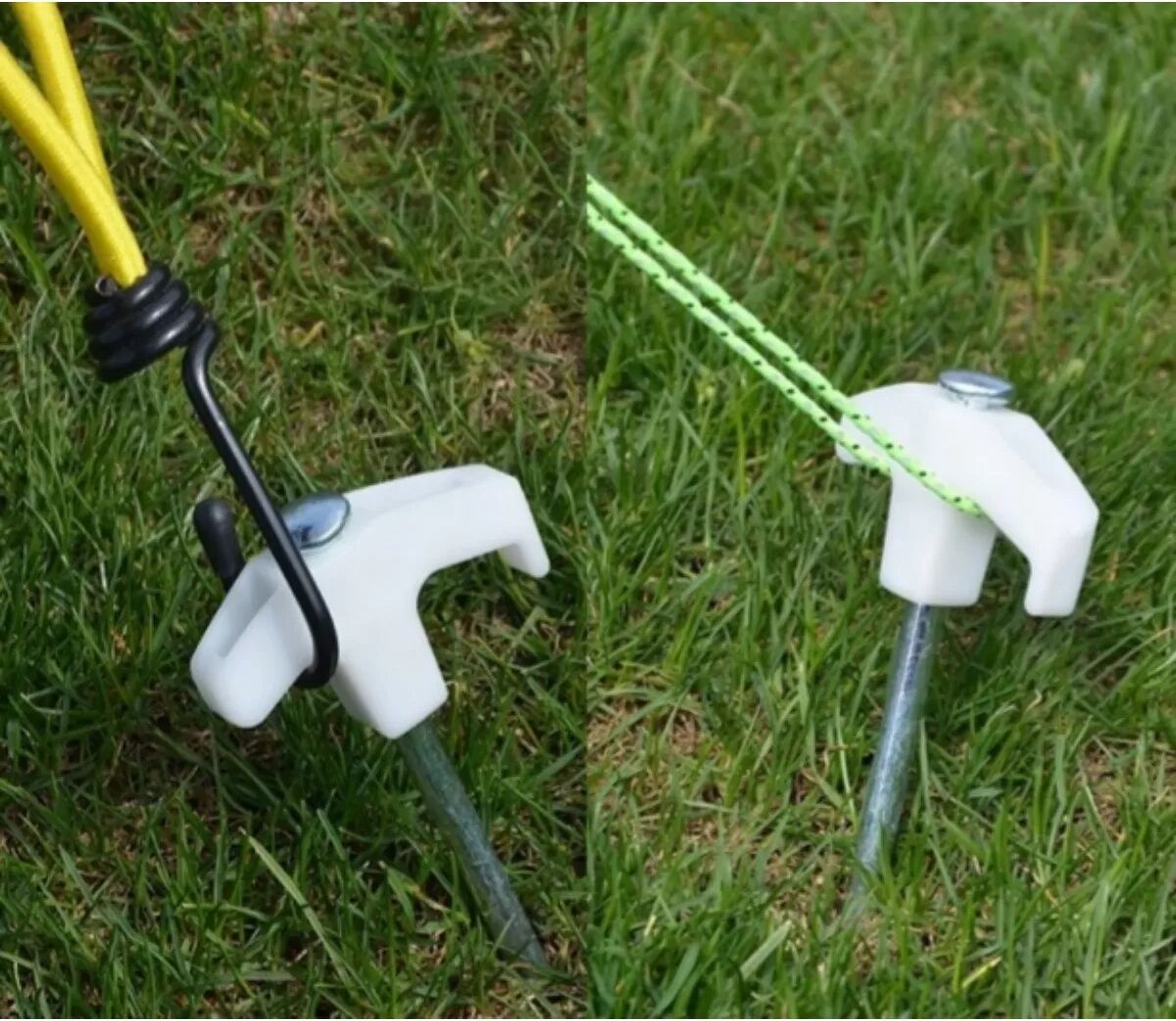 INF Zeltseil Set Beige, 4 Seile (3m) & 4 Fluoreszierende Heringe