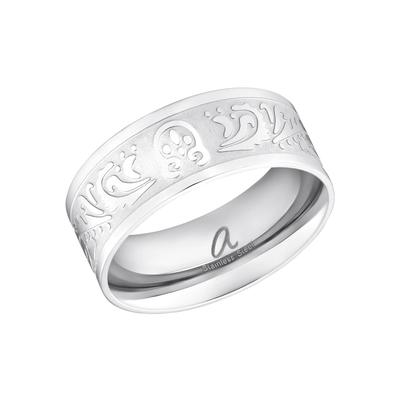 Fingerring AMOR "Funkelnd Rosé, 9853762-809-823-946-878-892-908-953-922-939" Gr. 58, grau, Fingerringe, Damen, 58, Edelstahl, Fingerring