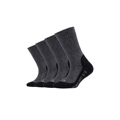 Funktionssocken CAMANO "function", Jungen, Gr. 39-42, Sockengröße, grau (anthrazit, meliert), Materialmix, metallisierte Fasern, normal, Socken Sportsocken, mit verstärkten Belastungszonen an Ferse und Spitze