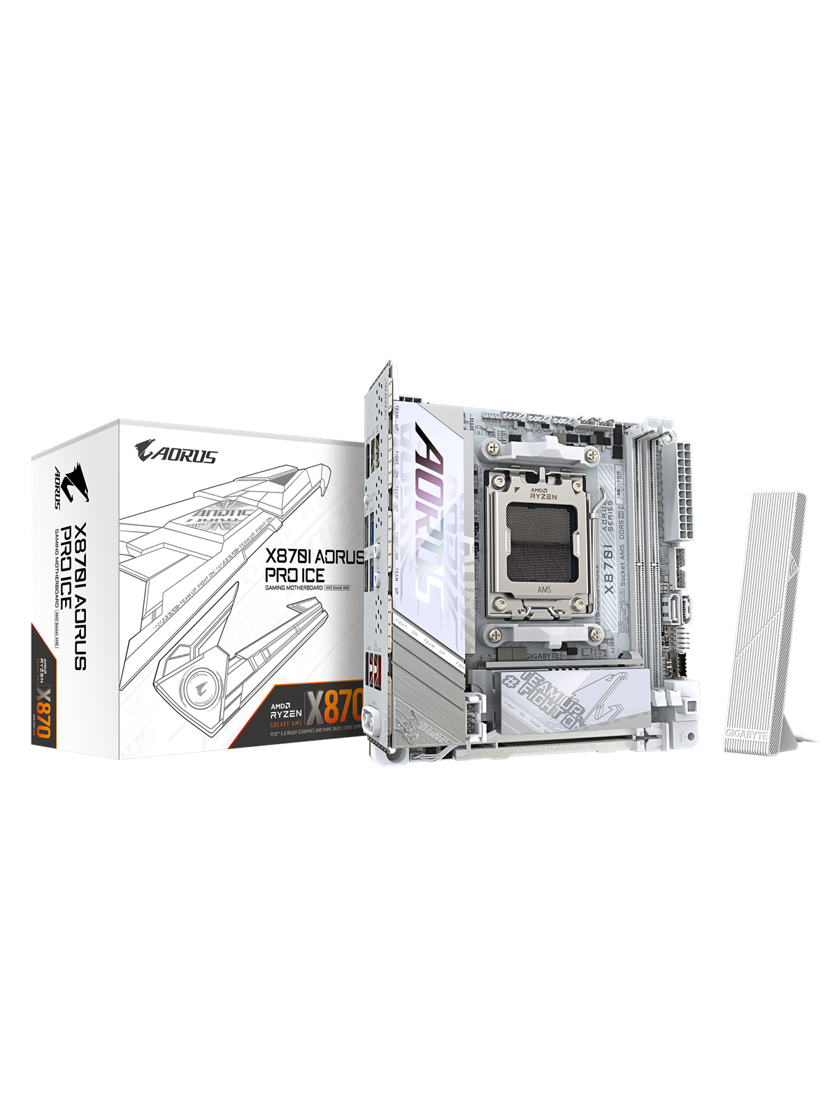 GIGABYTE X870I AORUS PRO ICE Mainboard - AMD X870 - AMD AM5 - DDR5 RAM - Mini-ITX