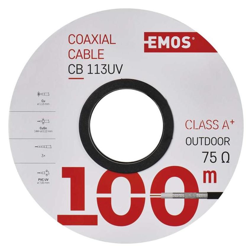 Emos Koaxialkabel CB113UV, 100m (2305113500)