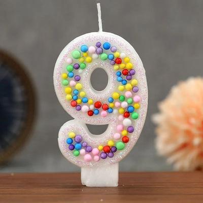 Inspired Living Colorful Ball Number Birthday Candle For Cake Decorations 0 9 Creative Birthday Cake Candle 9