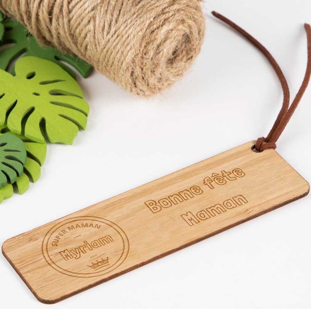 Ocadeau Marque page bois pour maman