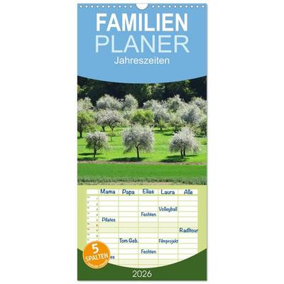 Familienplaner 2026 - Jahreszeiten mit 5 Spalten (Wandkalender, 21 x 45 cm) CALVENDO