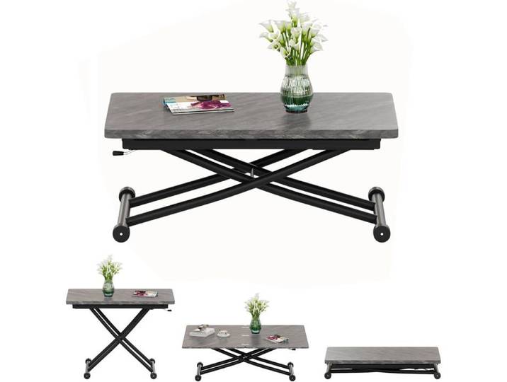 Table Élévable et Extensible Table Basse Fonctionnelle pour la Cuisine Gris pour la Petite Salle à Manger Salon Cuisine