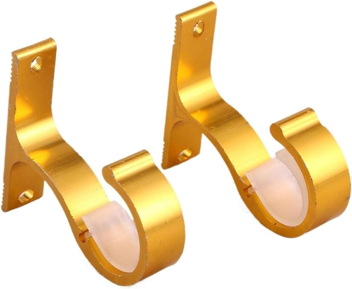 Set van 6 gouden dubbele gordijnroedehouders van aluminiumlegering