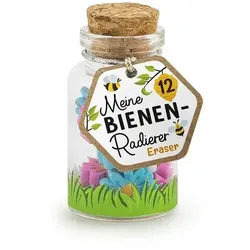 Trendhaus 956958 - Meine Bienen-Freunde - Mini Radierer im Glas Radiergummis
