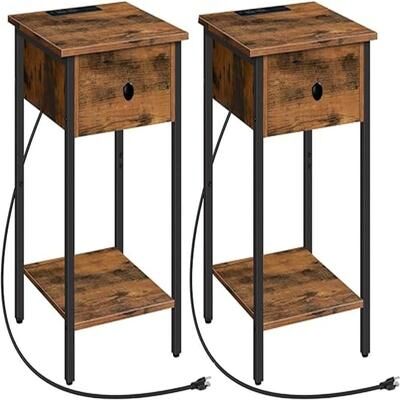 No Nightstand with USB Ports and Outlets set of 2