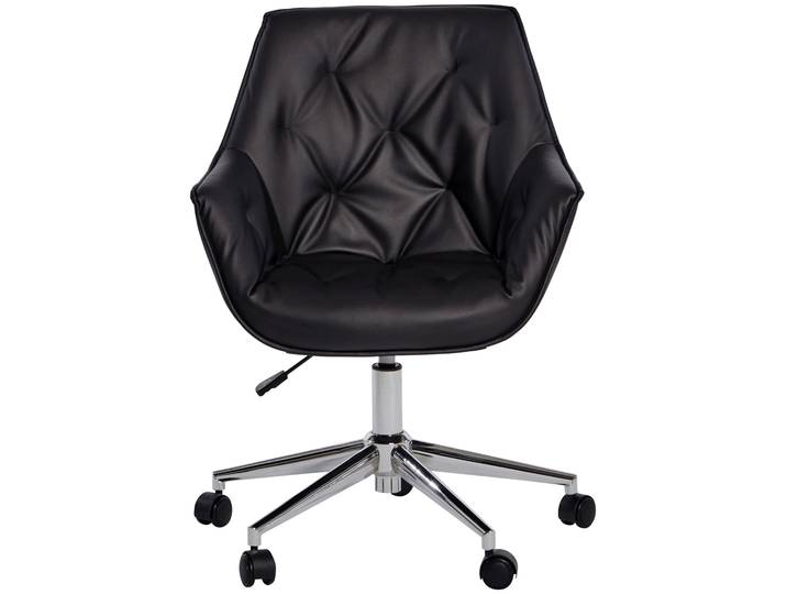 Schreibtischstuhl JAHNKE BOSS WORX , schwarz (schwarz, chromfarben, schwarz), B:61cm H:93cm T:61cm, Polyester, Stühle, Schreibtischstuhl, Bürostuhl, Schreibtischstuhl, höhenverstellbar, Kunstlederbezug