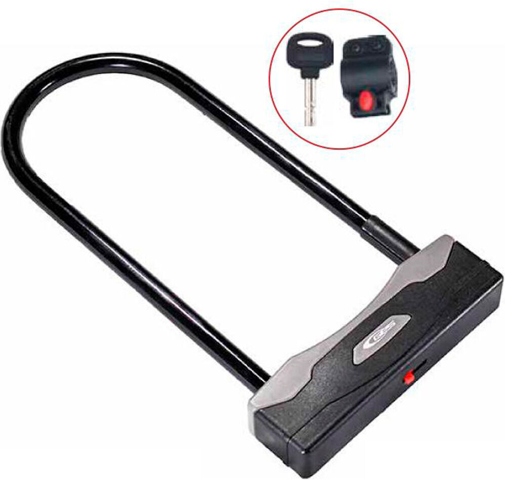 Ges candado horquilla 12x166x320 mm negr candado bicicleta Negro (UNICA)