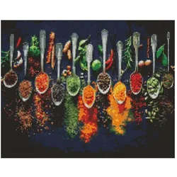 Ideyka Diamond Painting - Gewürze der Welt mit Rahmen 40 x 50 cm