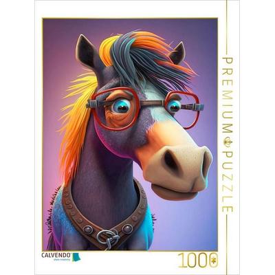 CALVENDO Puzzle Das majestätische Pferd mit Humor | 1000 Teile Lege-Größe 64x48cm Foto-Puzzle für glückliche Stunden
