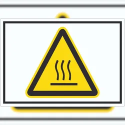 HB-Druck Achtung heiß Symbol Aufkleber A5 (148x210mm)