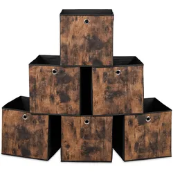 Relaxdays, Aufbewahrungsbox, 6x Aufbewahrungsbox (6x, 30 x 30 x 30 cm)