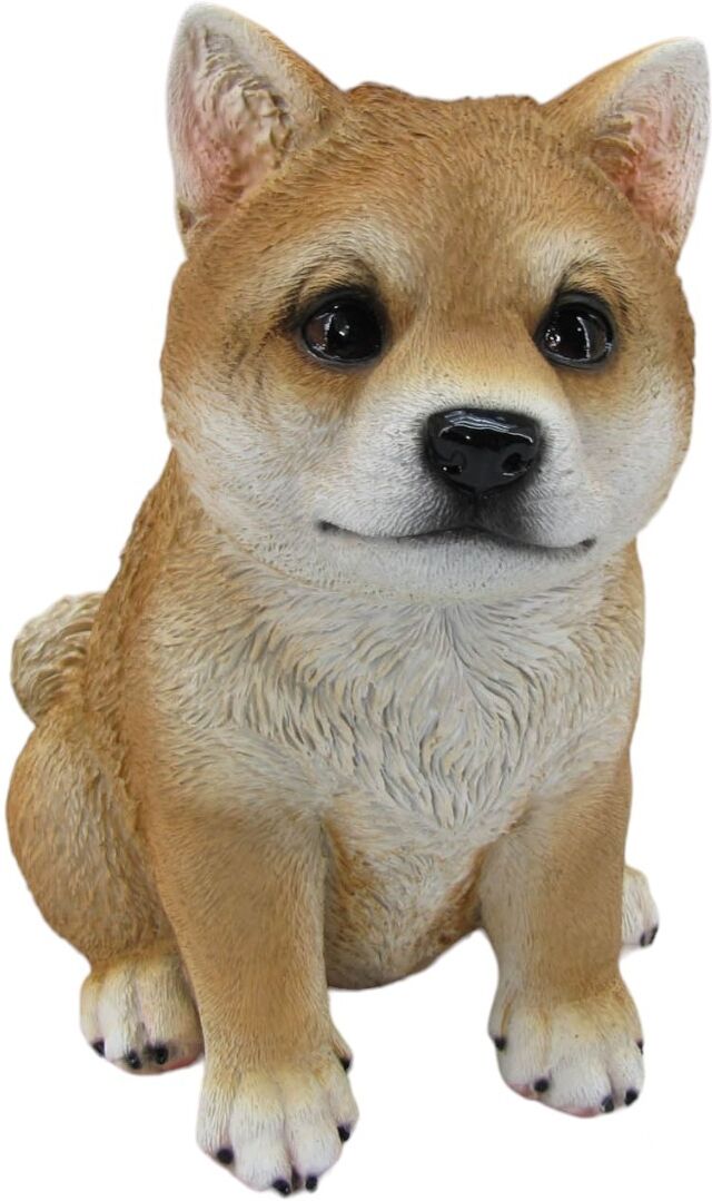 FD Dekofigur Hund Shiba Inu sitzend 19 x 12 x 17 cm hellbraun