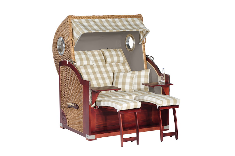 MUESING Strandkorb Rustikal 500 Plus- Comf.,Bullaug.,natur,Stoff1224 16884467