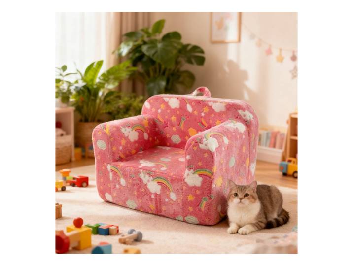 OKWISH Sofa Toddler-Armlehnstuhl, Seiten Taschen,Kinder-Schaumstuhl,Toddler-Armlehnstuhl 1 Teile