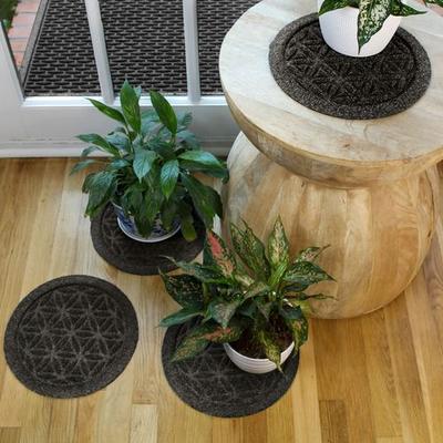 Bungalow Dba Matterly Flower of Life 12 Inch Plant Trivets Set of Four, Set of Four, Charcoal