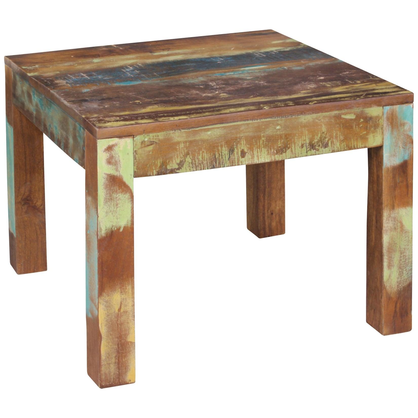 KADIMA DESIGN Rustikaler Couchtisch: Mango-Holz, Shabby-Chic-Design, robust, Klarlack-Beschichtung, große Tischplatte.
