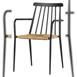 Ebuy24 Evira Gartenstuhl stapelbar, schwarz und natur.