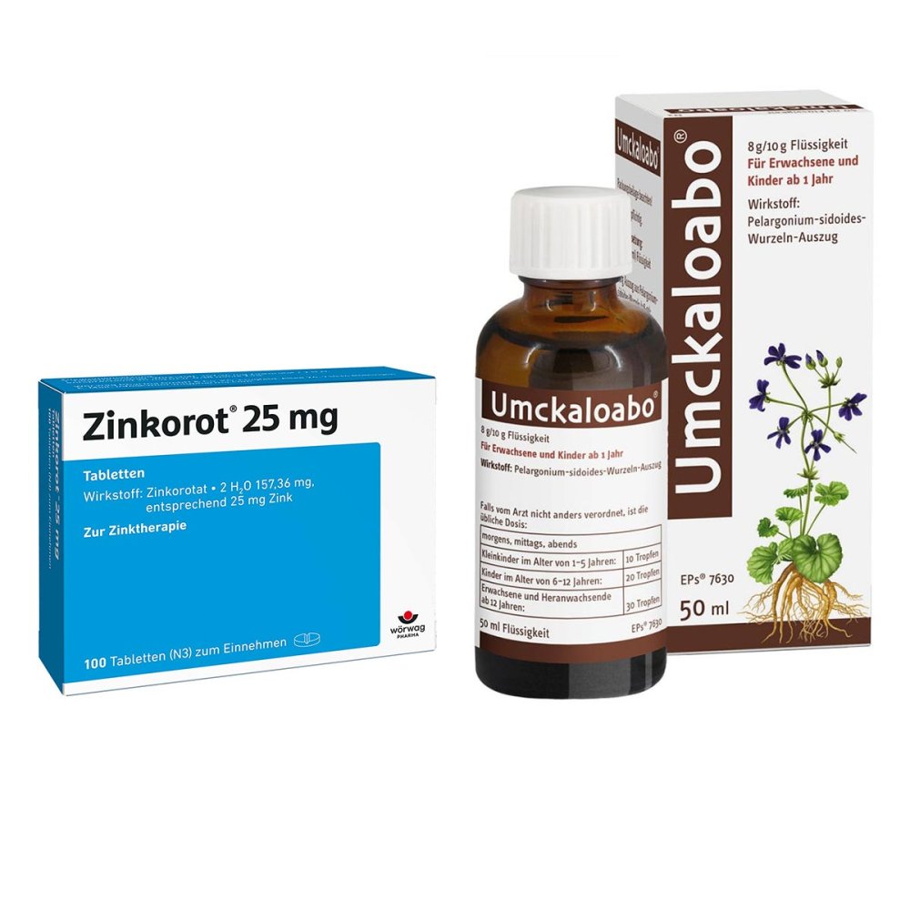 Zinkorot 25 Mg Tabletten + Umckaloabo Flüssig 08105422