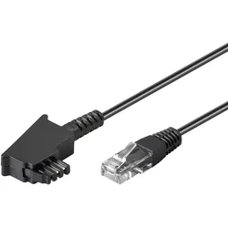 GOOBAY TAE-F Anschlusskabel für DSL / VDSL, 15 m, Schwarz - TAE-F-Stecker - RJ45-Stecker (8P2C)