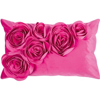 Dekokissen PAD "Floral", pink (hot pink, unifarben), B:30cm L:50cm, Polyester, Dekokissen_Sitzkissen_Kissenhüllen, 3D