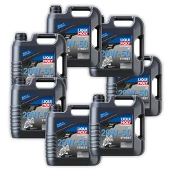 7x Motoröl LIQUI MOLY 1696 Motorbike 4T 20W-50 Street Motorrad Öl Mineralisch 4L