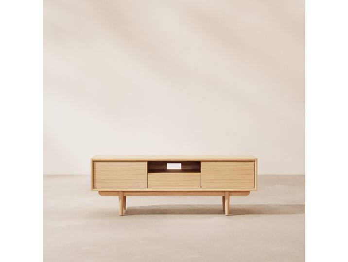 Ellie - TV-Schrank aus massivem Eichenholz 125 cm - Natur