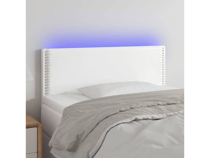 Tête de Lit à LED Meuble de Chambre à Coucher Accessoire de Lit Simple Tête de Cadre de Lit Intérieur Blanc 3121557