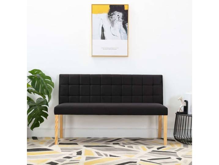 SARAZYJ@Banc d'entrée Banc du couloir - SOLOMON - Banc 140 cm Noir Velours Home470034