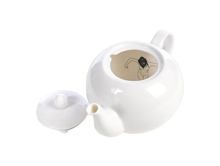 POLSPOTTEN - Théière Vaisselle illustrée - Blanc - Porcelaine vernie - Designer Ester Horchner