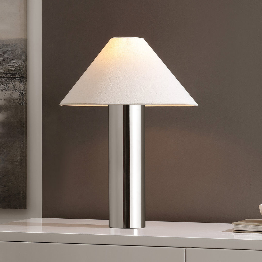 Metro Cheri Metal Table Lamp Chrome 52.07cm H X 38.1cm W X 38.1cm D