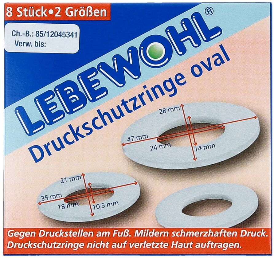 Lebewohl Druckschutzringe oval 8stk