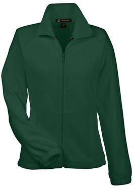 Harriton M990W Women's Full-Zip Fleece T-Shirt in Hunter size Large   Polyester