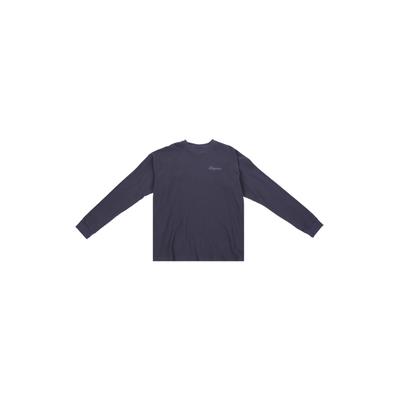 Longsleeve DROPSIZE "Dropsize WAFFLE LONGSLEEVE", Herren, Gr. S, blau (grau), 100% Baumwolle, bedruckt, oversize, Rundhals, Shirts