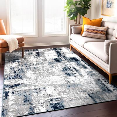 World Rug Gallery Contemporary Abstract Distressed Area Rug