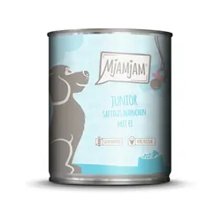 MJAMJAM Leckere Mahlzeit Junior 800g Dose Hundenassfutter 6 x 800 Gramm saftiges Hühnchen mit Ei
