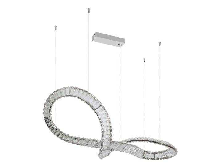 Globo Led-Hängeleuchte Neil, Klar, Chromfarben, Metall, Glas, 33x120x110 cm, CE, Stufenschalter, Farben fixierbar, beliebig kürzbar, Lampen & Leuchten, Innenbeleuchtung, Hängeleuchten, Pendelleuchten