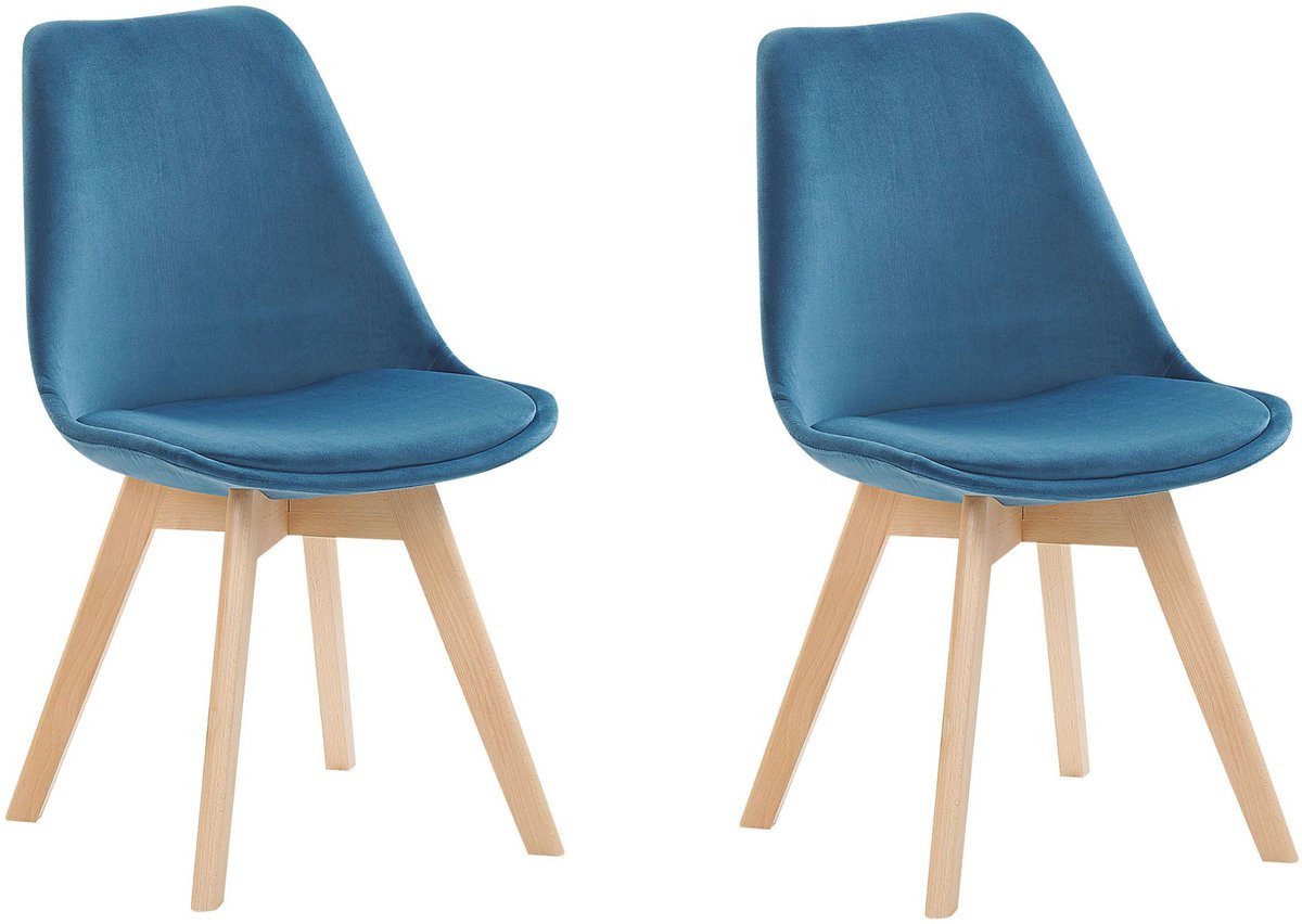 DAKOTA Eetkamerstoel - Blauw - Fluweel