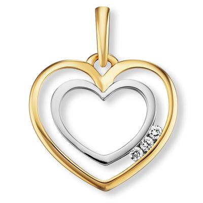 Kettenanhänger ONE ELEMENT "0.03 ct Diamant Brillant Herz Anhänger aus 585 Gelbgold", gold, Schmuckanhänger, Damen, 0,03, Diamanten Gelbgold 585 Gold, Diamanten, Gelbgold 585, Gold, Kettenanhänger, Sanfte Brillanz – Diamantveredelung für ein...