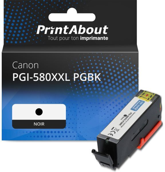 Cartouche PrintAbout compatible pour Canon PGI-580XXL PGBK - Noir - Très grande capacité