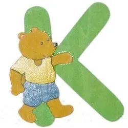 Holzbuchstabe K Bär-Design (H 10 cm) - H 10 cm