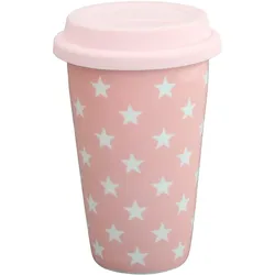 Krasilnikoff Thermobecher Travel Mug Stars, pink